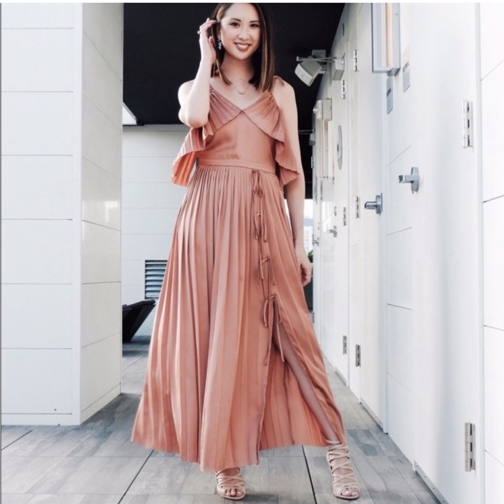 Olivia Palermo x Banana Republic Pleated Maxi Dress